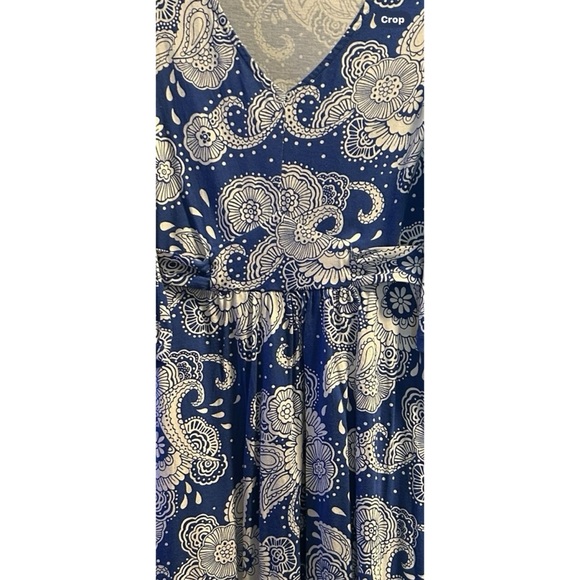 Boden Louisa Jersey Blue Paisley/Floral Print Dress Size 8P - Picture 6 of 9